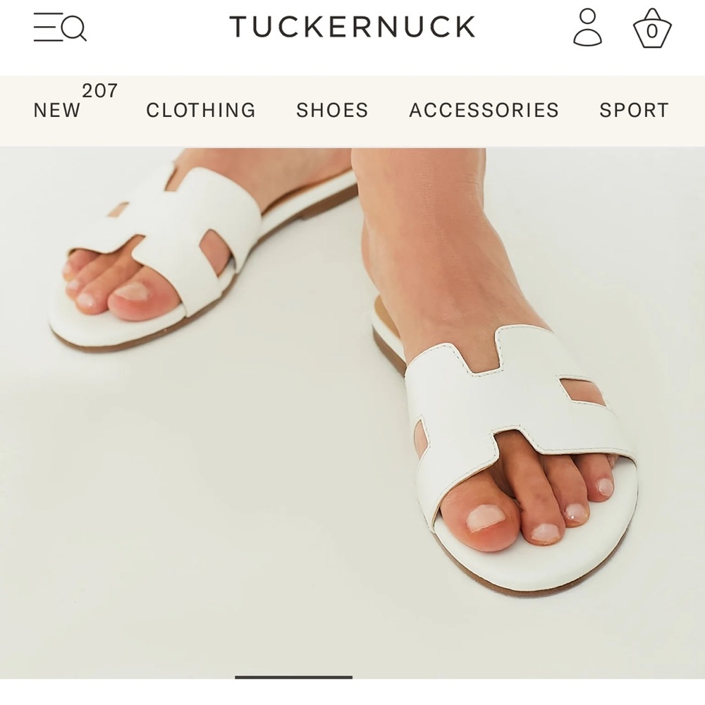 Tuckernuck French Sole white leather alibi sandals